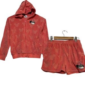 Disney Minnie Mouse Terrycloth Hoodie Shorts Set